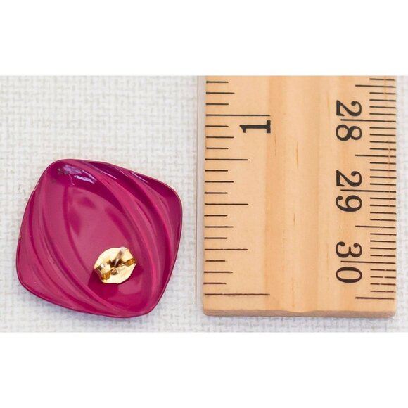 Vintage Deep Purple Retro Stud Earrings - A6 - Picture 2 of 2